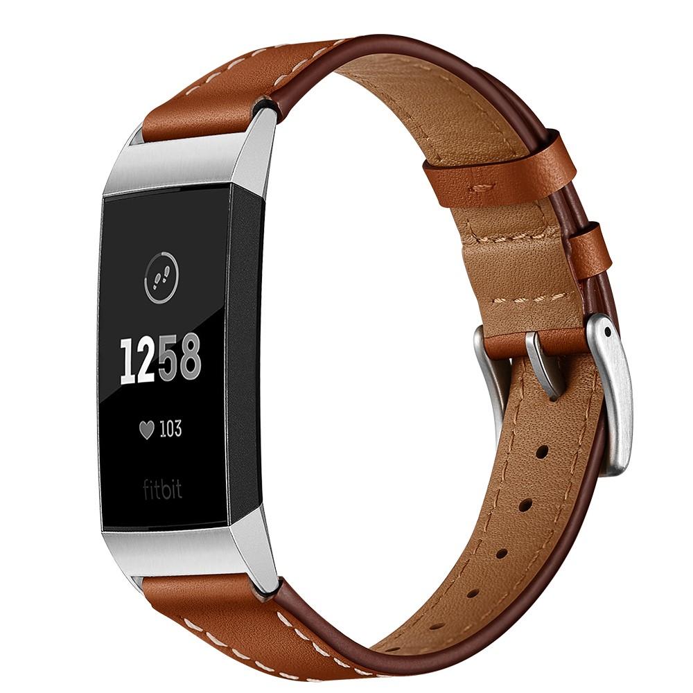Cinturino in pelle Fitbit Charge 3/4 Marrone