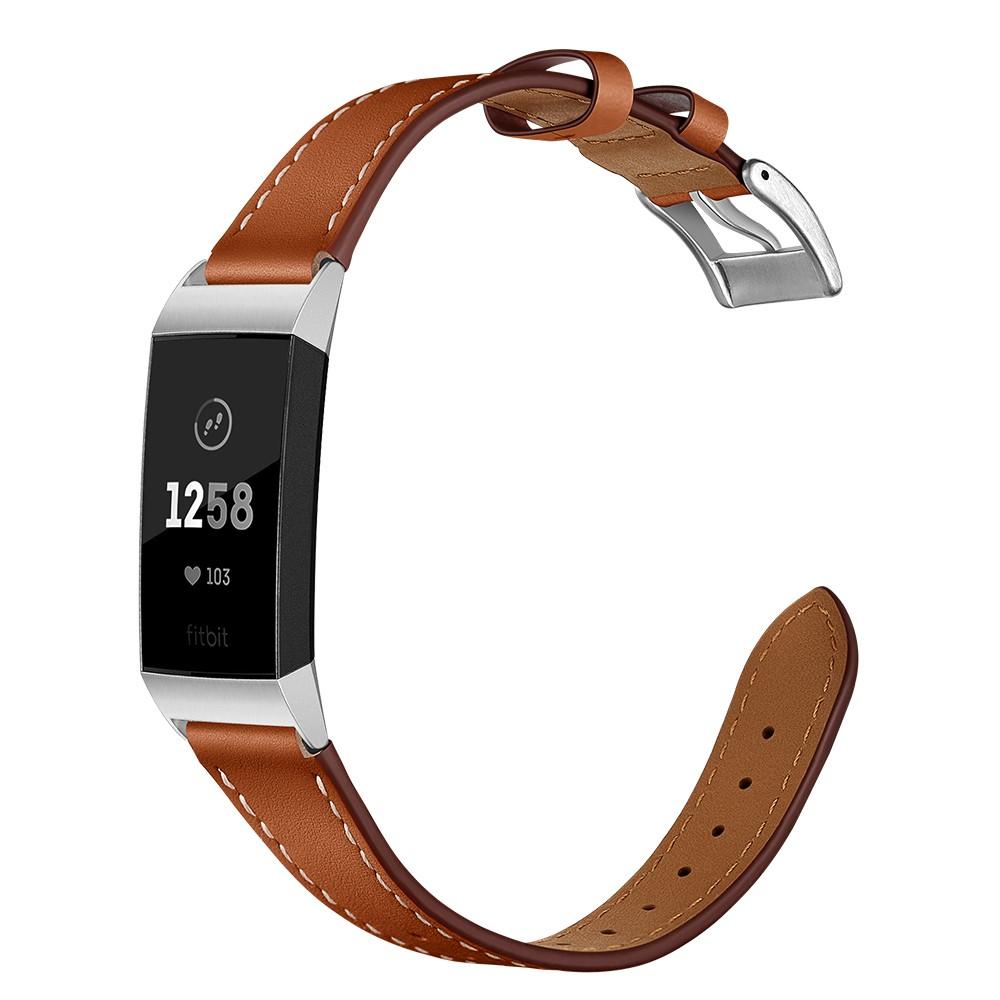 Cinturino in pelle Fitbit Charge 3/4 Marrone