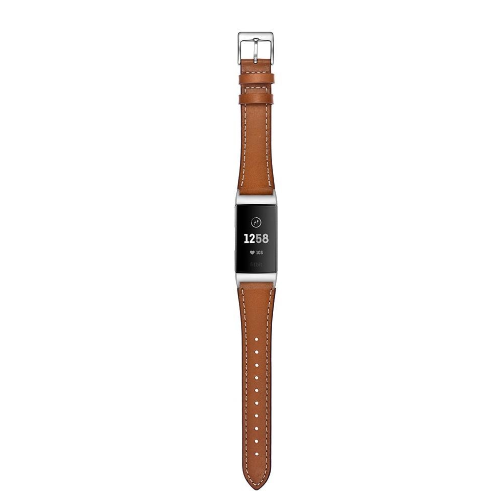 Cinturino in pelle Fitbit Charge 3/Charge 4 Marrone