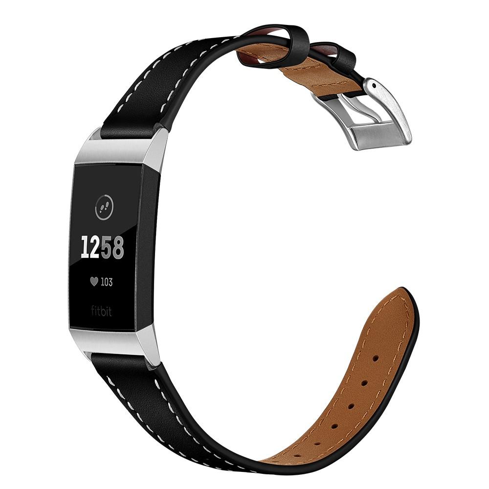 Cinturino in pelle Fitbit Charge 3/4 Nero