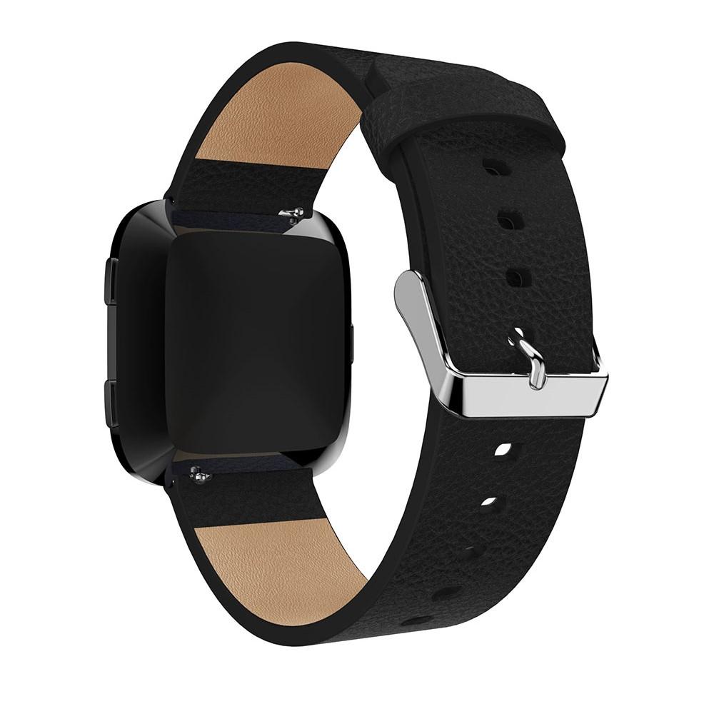 Cinturino in pelle Fitbit Versa/Versa 2 Nero