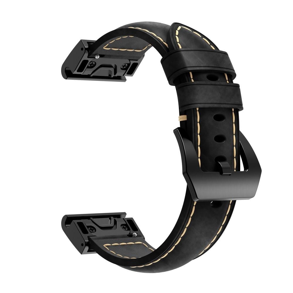 Cinturino in pelle Garmin Fenix 5S/5S Plus/6S/6S Pro/7S Nero