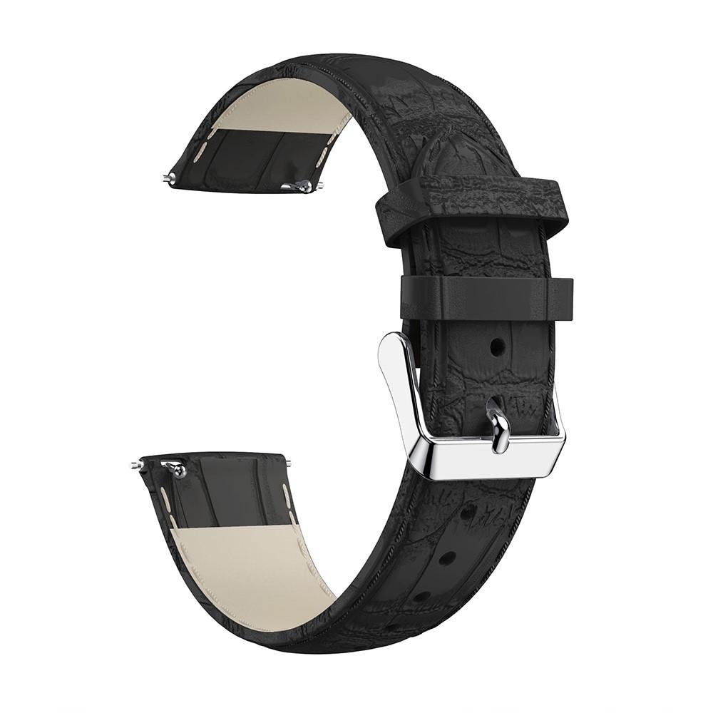 Coccodrillo Cinturino in pelle Fitbit Versa/Versa 2 Nero