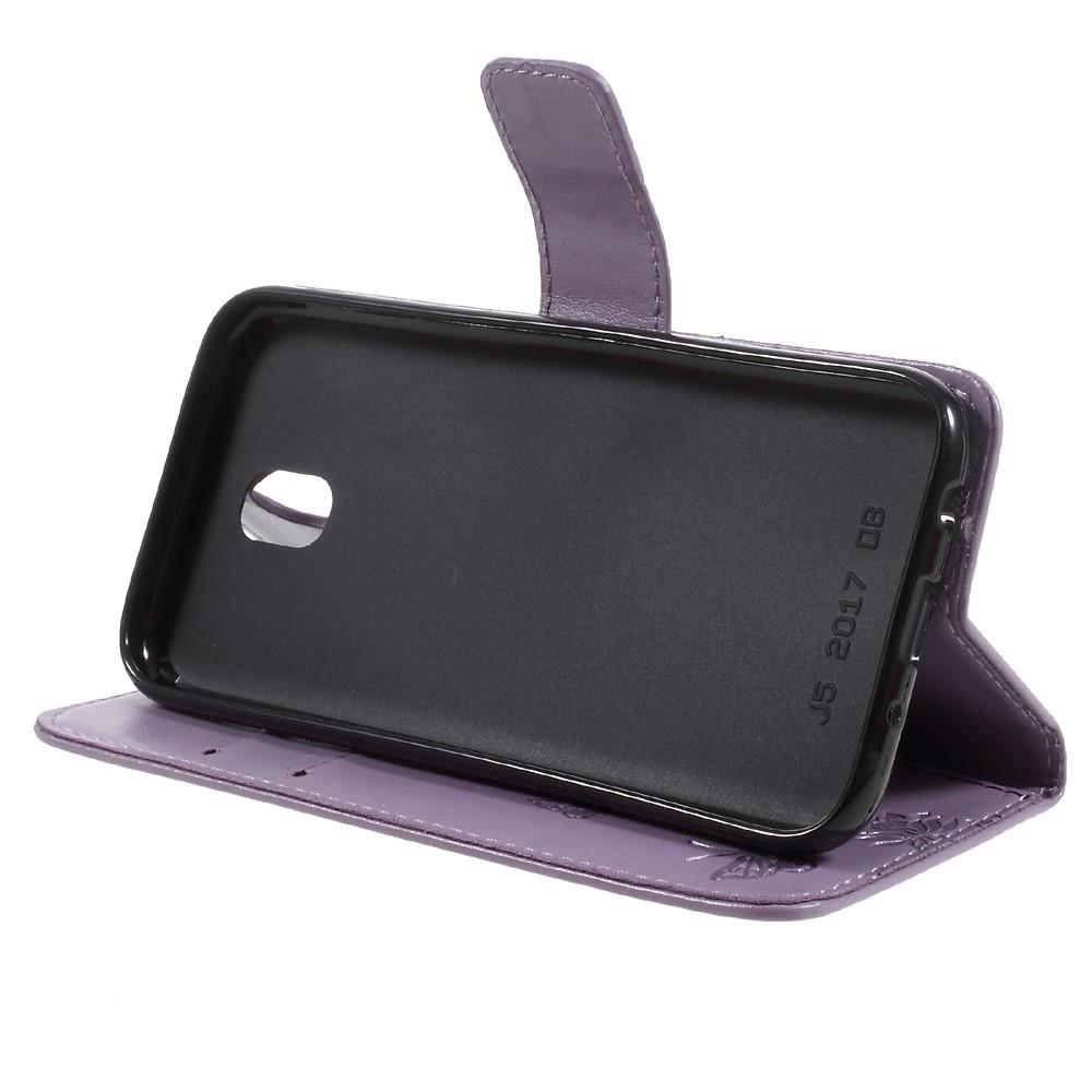 Custodia in pelle a farfalle per Samsung Galaxy J5 2017, Viola