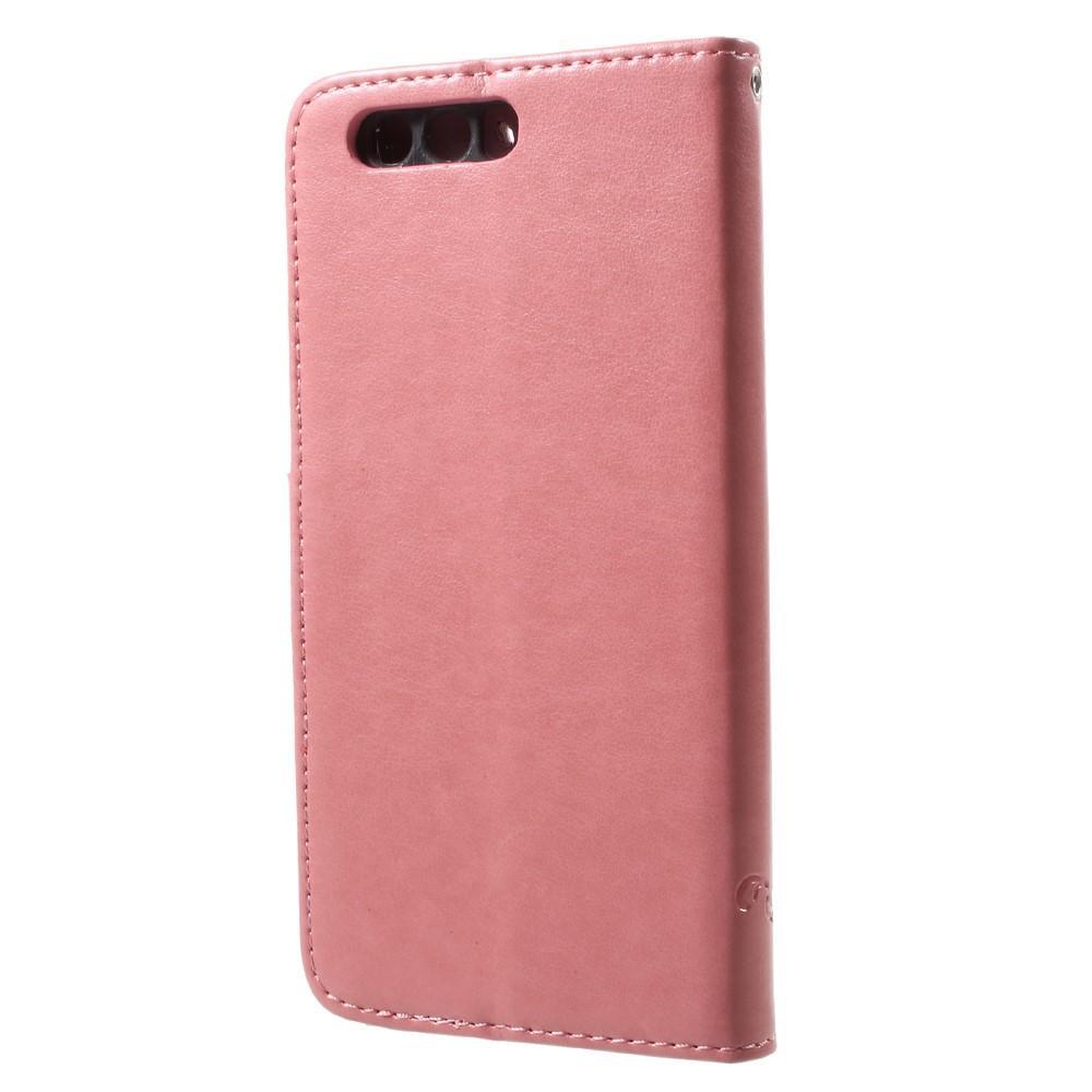 Custodia in pelle a farfalle per Huawei Honor 9, Rosa