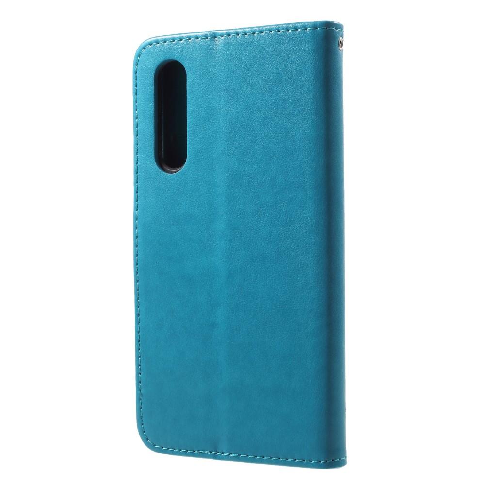 Custodia in pelle a farfalle per Huawei P20 Pro, blu