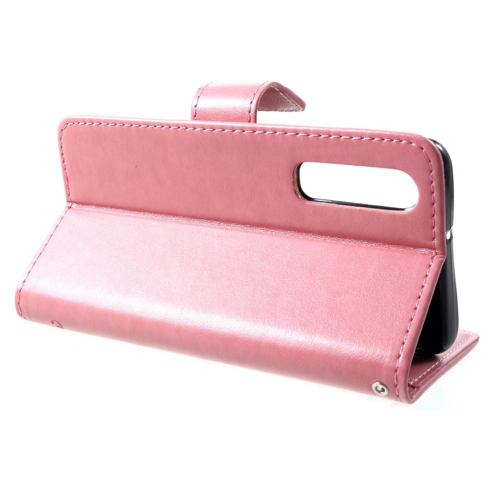 Custodia in pelle a farfalle per Huawei P30, Rosa