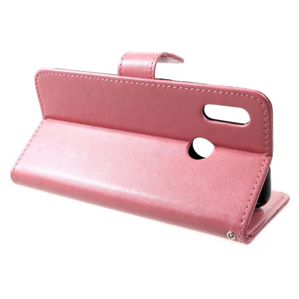 Custodia in pelle a farfalle per Huawei P Smart 2019, Rosa