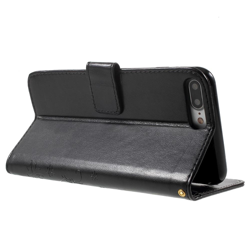 Custodia in pelle a farfalle per Apple iPhone 7 Plus/iPhone 8 Plus, Nero