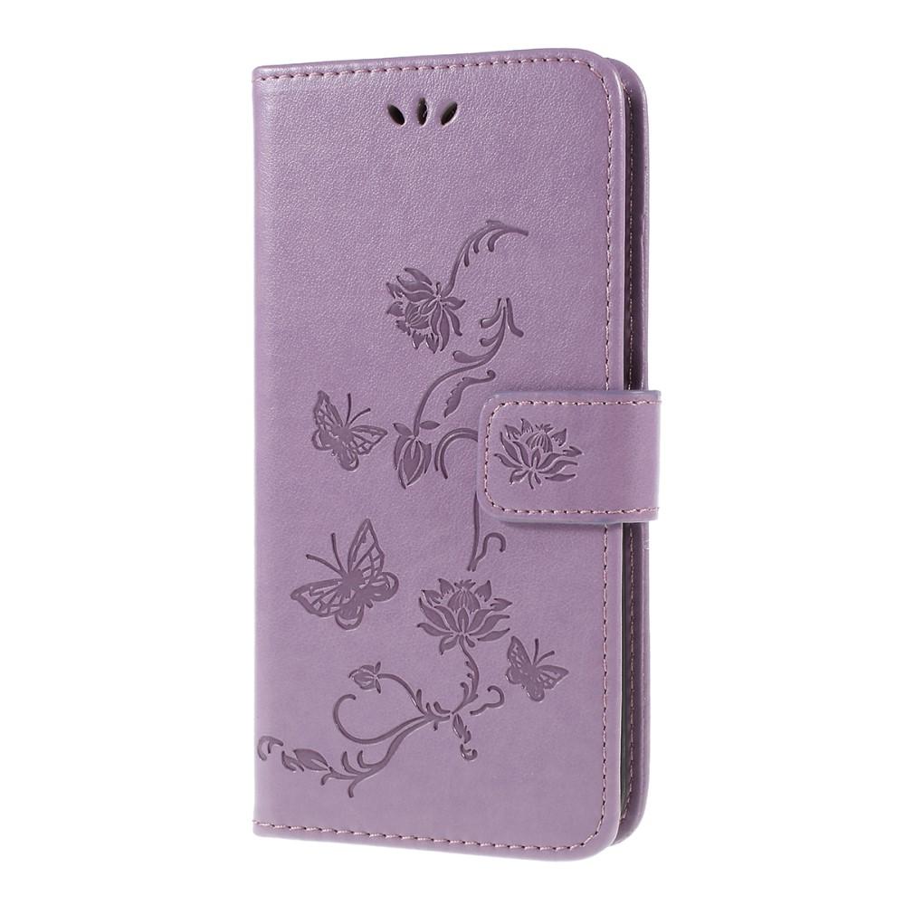 Custodia in pelle a farfalle per Samsung Galaxy A10, viola