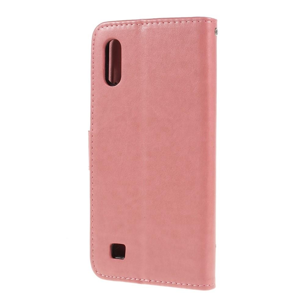 Custodia in pelle a farfalle per Samsung Galaxy A10, rosa
