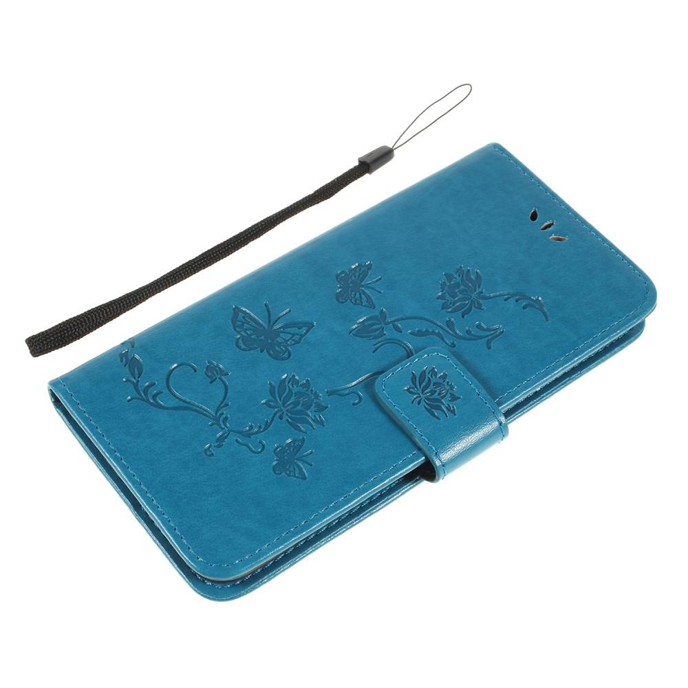 Custodia in pelle a farfalle per Samsung Galaxy A10, Blu