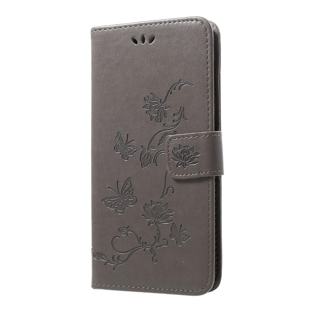 Custodia in pelle a farfalle per Samsung Galaxy A50, Grigio