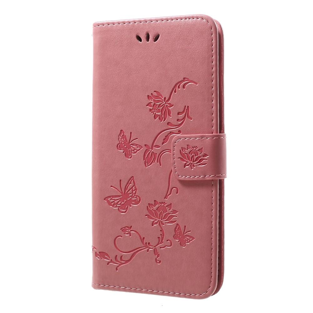 Custodia in pelle a farfalle per Samsung Galaxy A50, rosa