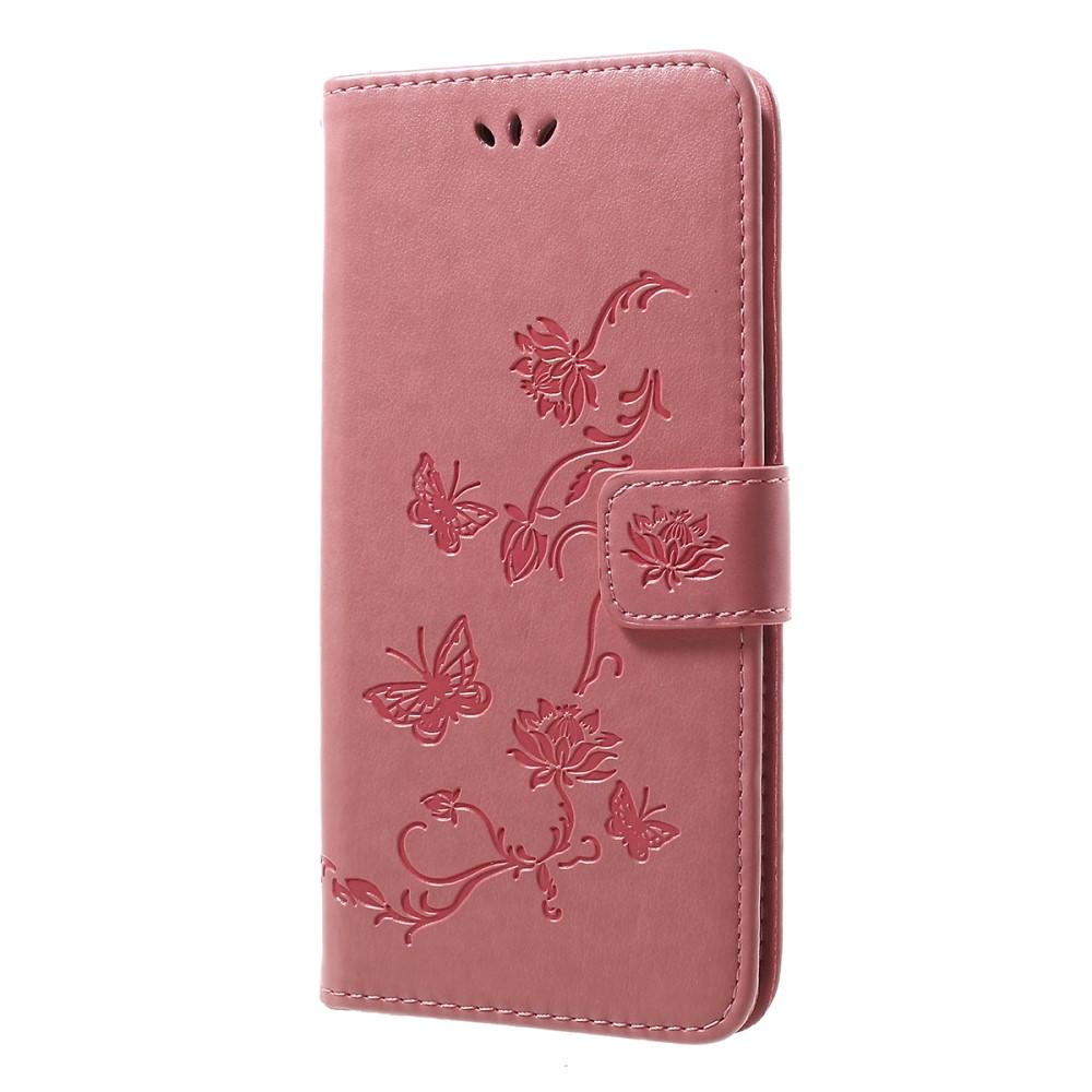 Custodia in pelle a farfalle per Samsung Galaxy A50, Rosa