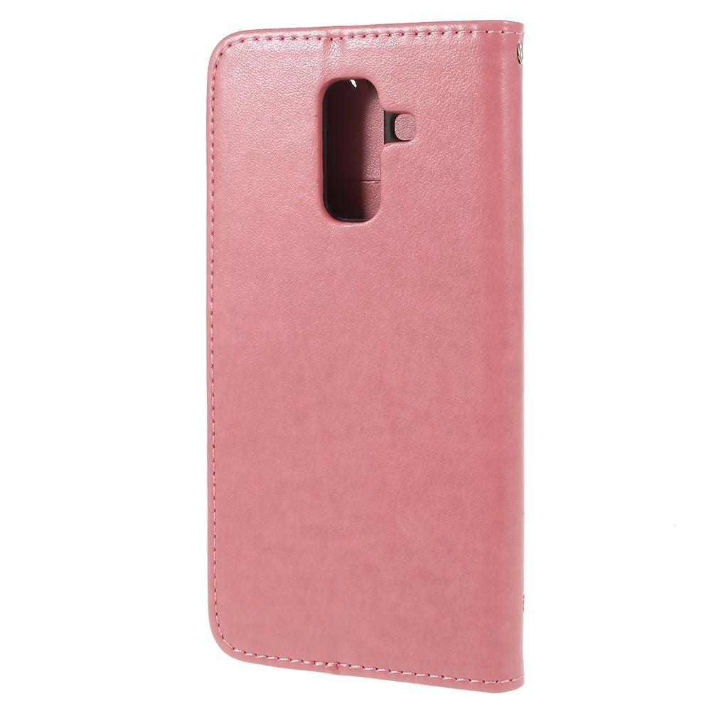 Custodia in pelle a farfalle per Samsung Galaxy A6 2018, rosa