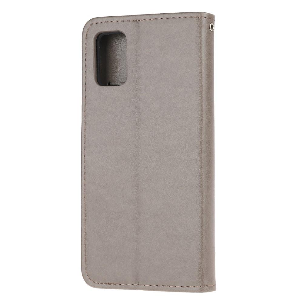 Custodia in pelle a farfalle per Samsung Galaxy A71, Grigio