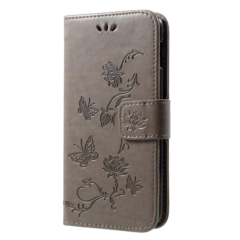 Custodia in pelle a farfalle per Samsung Galaxy S10e, Grigio