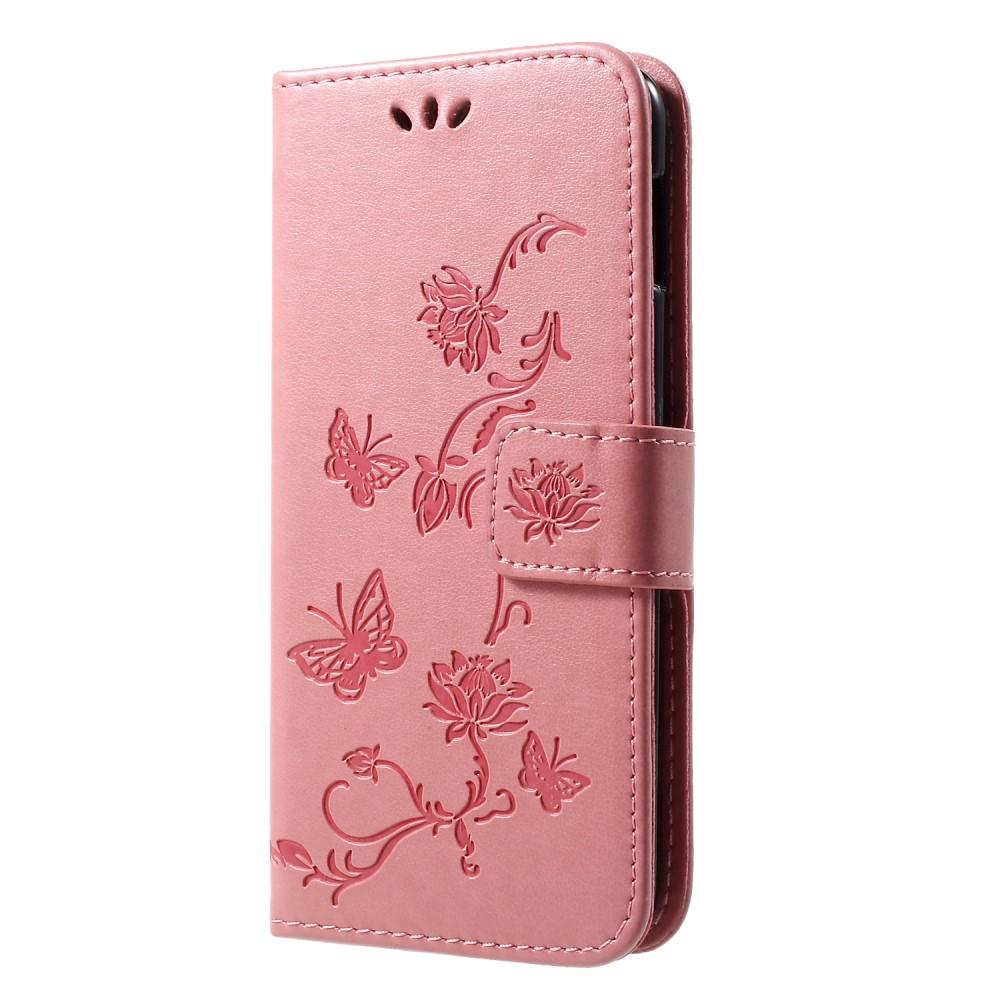 Custodia in pelle a farfalle per Samsung Galaxy S10e, rosa
