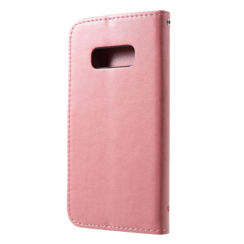 Custodia in pelle a farfalle per Samsung Galaxy S10e, Rosa