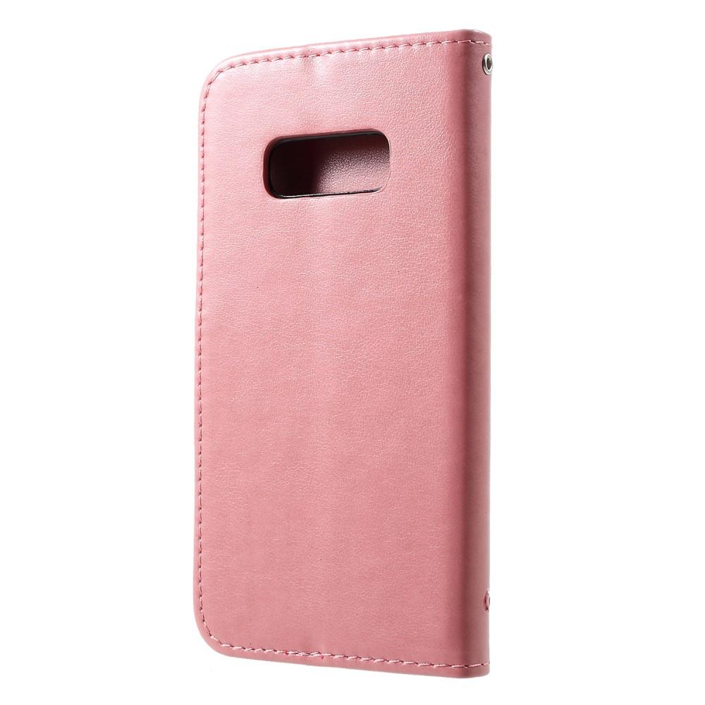 Custodia in pelle a farfalle per Samsung Galaxy S10e, rosa