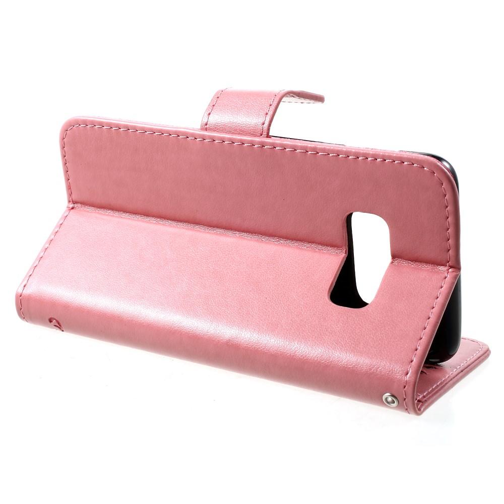 Custodia in pelle a farfalle per Samsung Galaxy S10e, Rosa