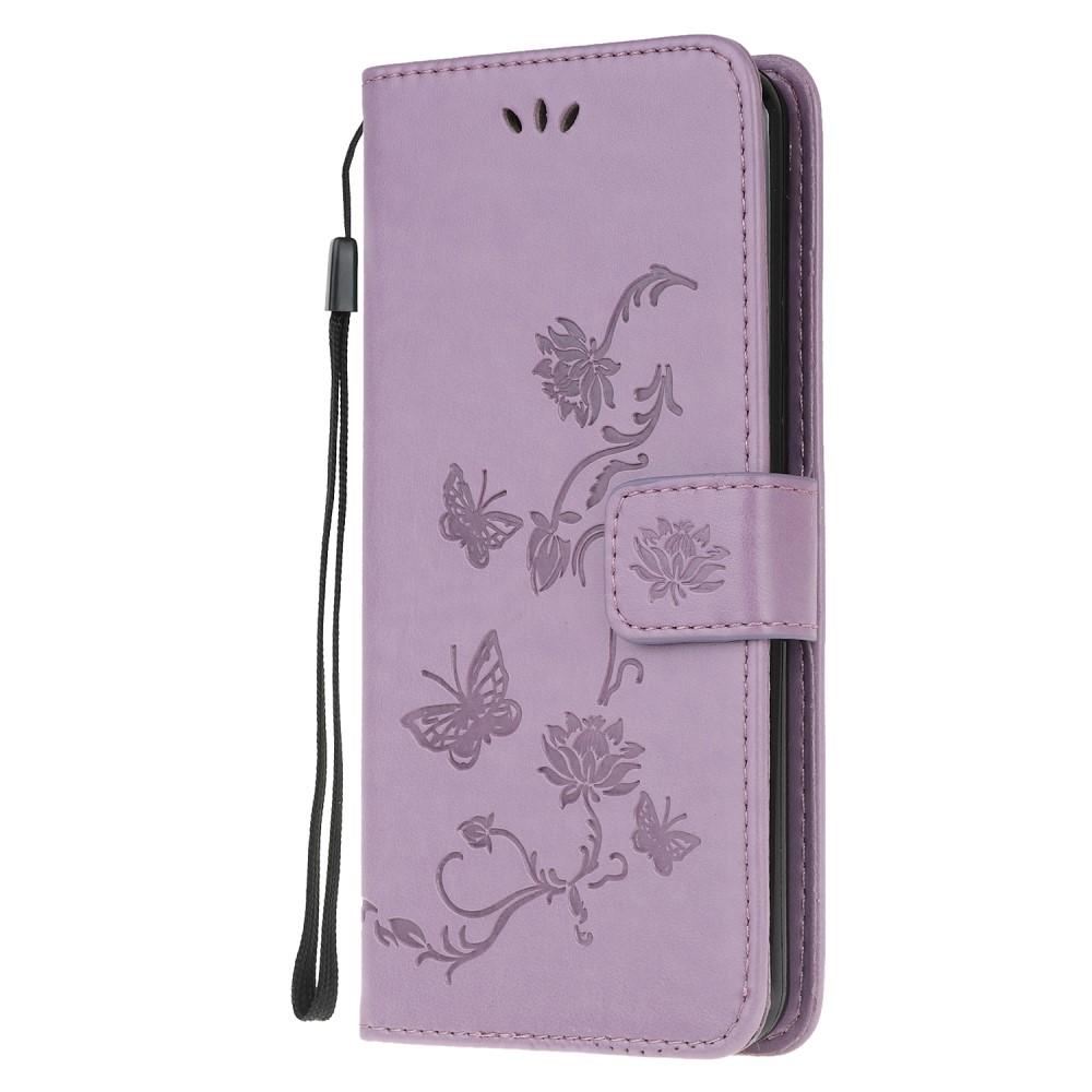 Custodia in pelle a farfalle per Samsung Galaxy S20 Plus, viola