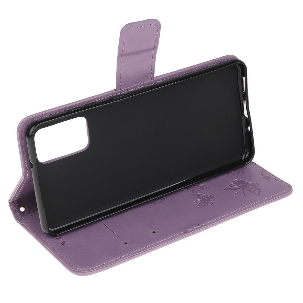 Custodia in pelle a farfalle per Samsung Galaxy S20 Plus, viola