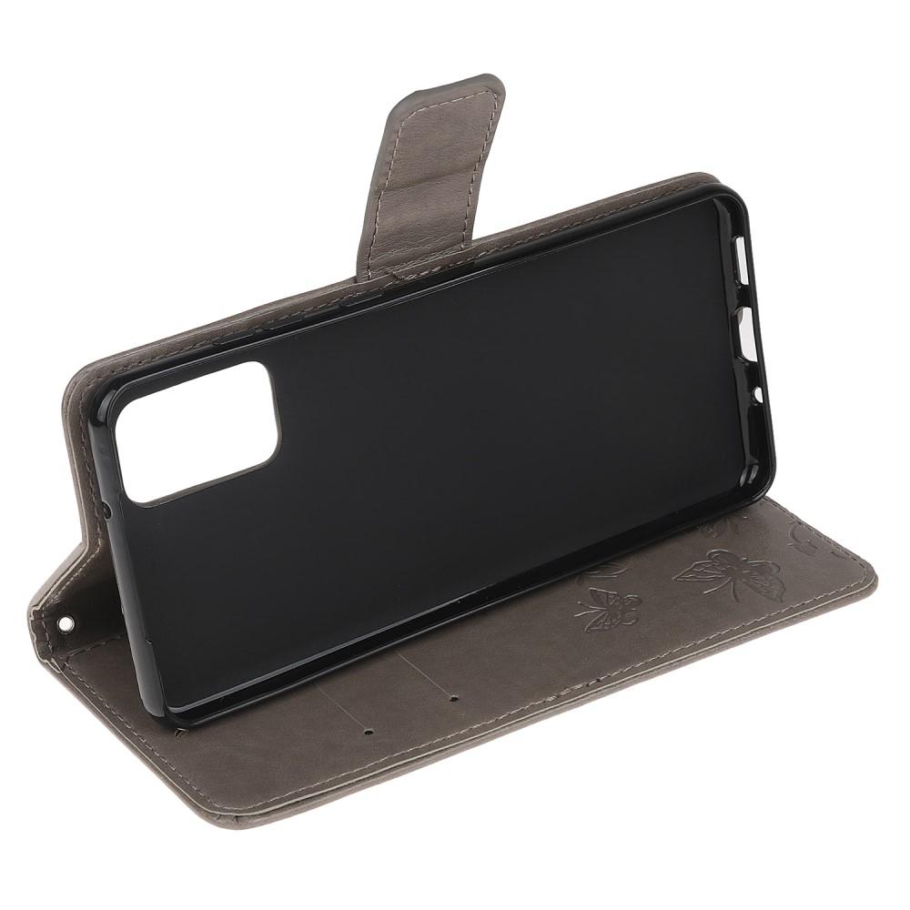 Custodia in pelle a farfalle per Samsung Galaxy S20, Grigio