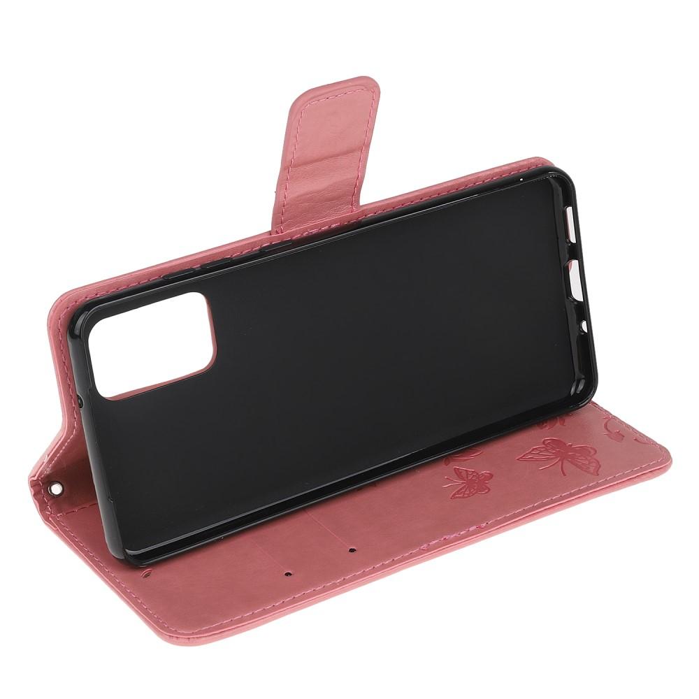 Custodia in pelle a farfalle per Samsung Galaxy S20, rosa