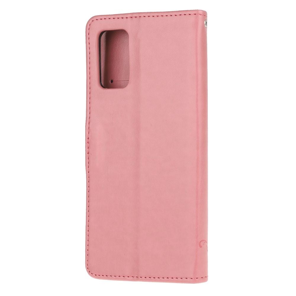 Custodia in pelle a farfalle per Samsung Galaxy S20, Rosa