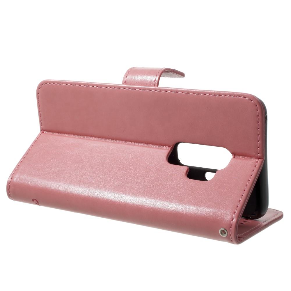 Custodia in pelle a farfalle per Samsung Galaxy S9 Plus, Rosa