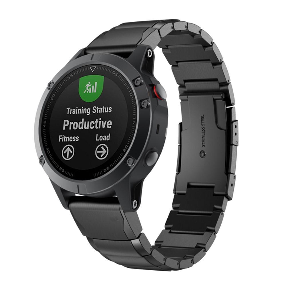 Bracciale a maglie Garmin Fenix 3/3 HR/5X/5X Plus/6X/6X Pro/7X Nero