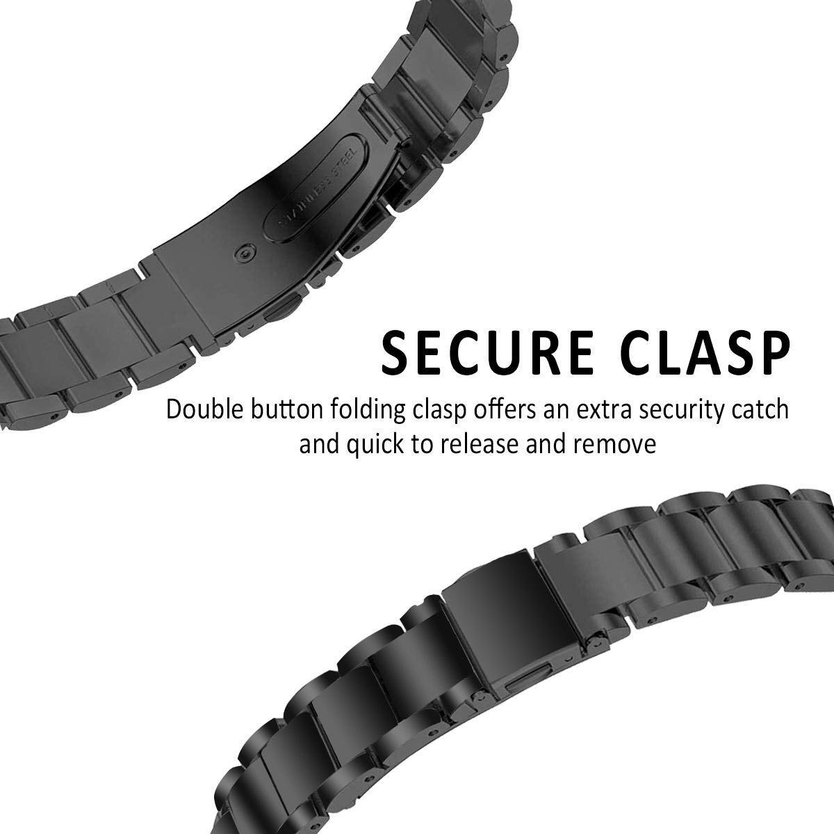 Cinturino in metallo Fitbit Inspire/Inspire HR/Inspire 2 Nero