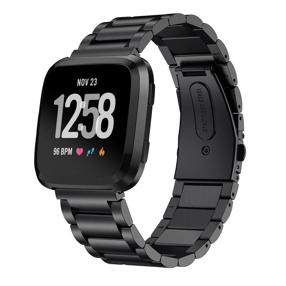 Cinturino in metallo Fitbit Versa/Versa Lite/Versa 2 Nero