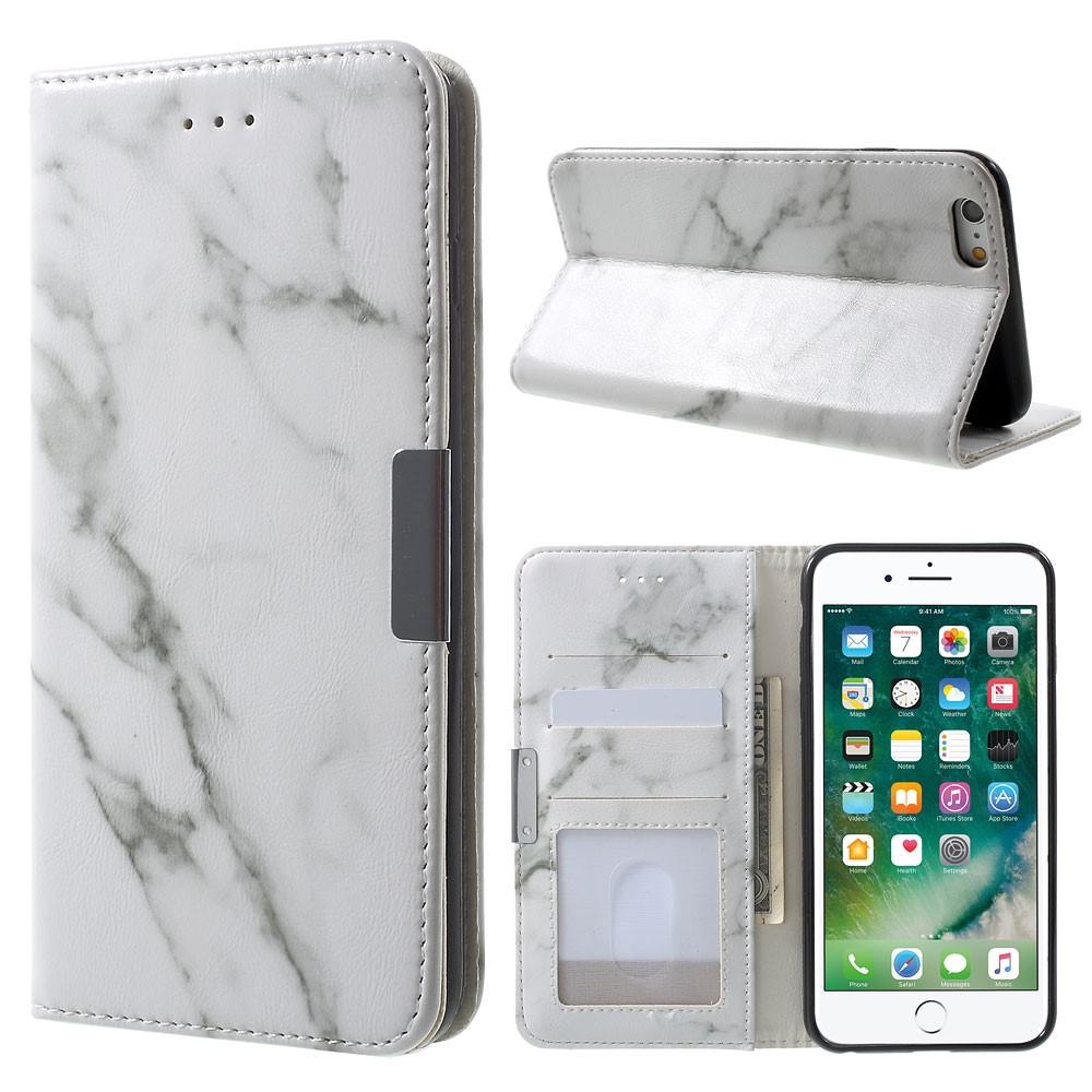 Cover portafoglio iPhone 6/6S Marmo bianco