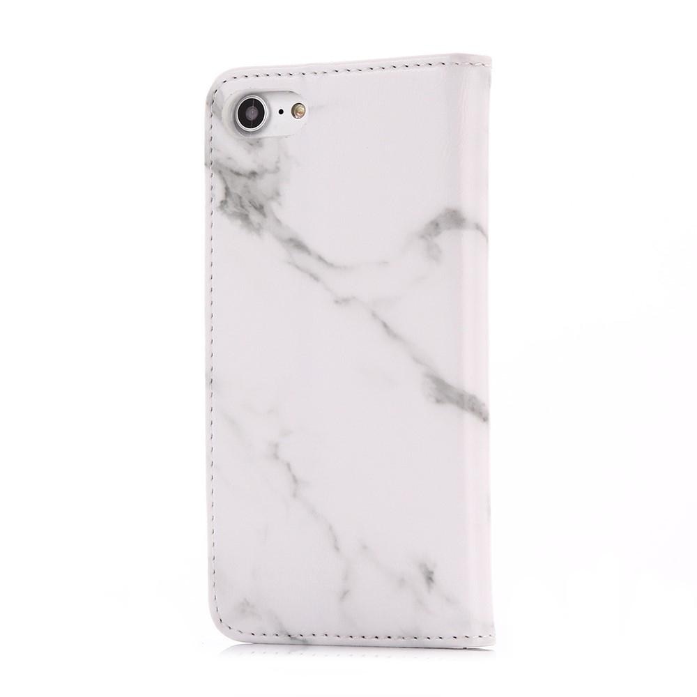 Cover portafoglio iPhone 8 Marmo bianco