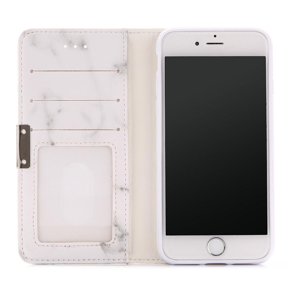 Cover portafoglio iPhone 7 Marmo bianco