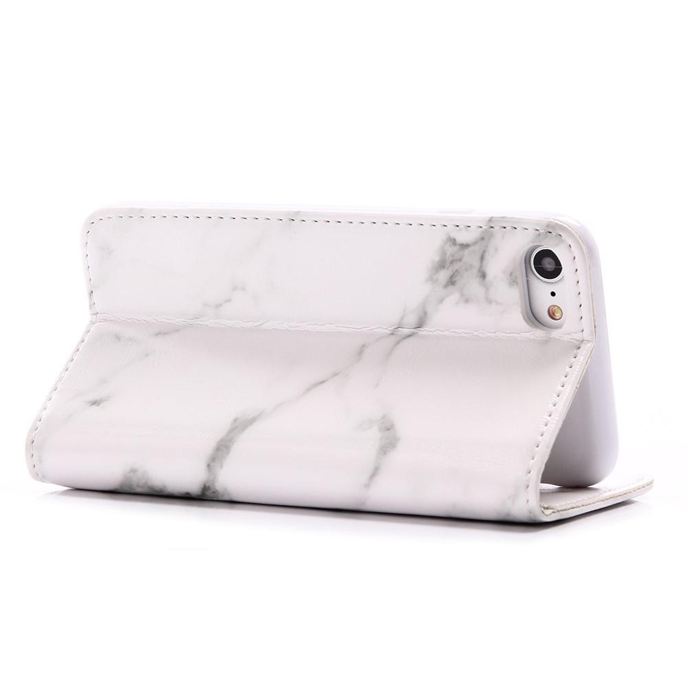 Cover portafoglio iPhone 7 Marmo bianco
