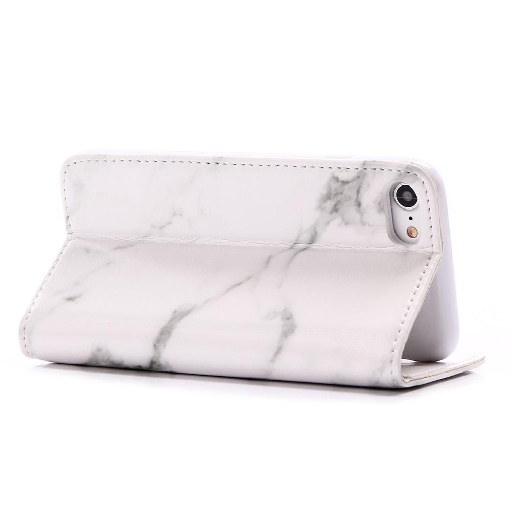 Cover portafoglio iPhone 7 Marmo bianco