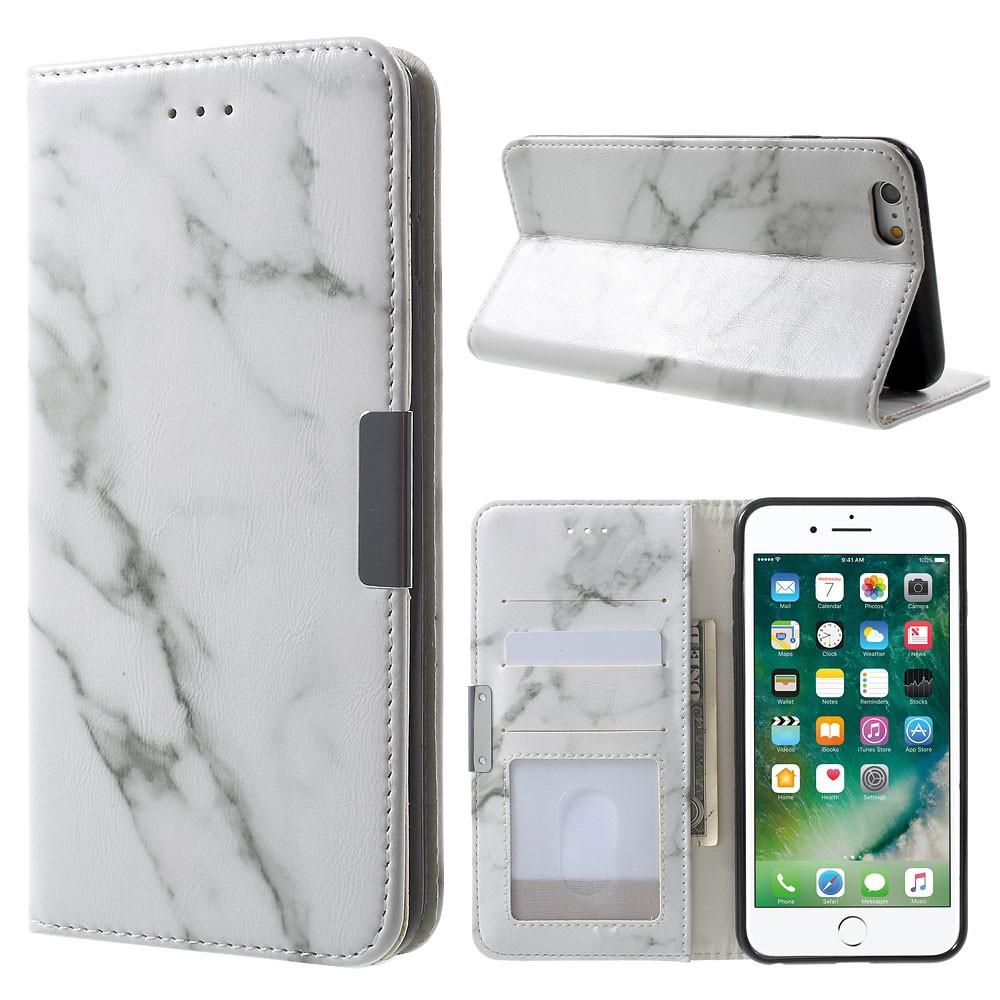 Cover portafoglio iPhone 6 Plus/6S Plus Marmo bianco