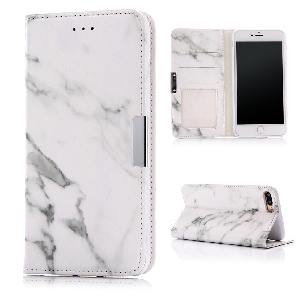 Cover portafoglio iPhone 7 Plus/8 Plus Marmo bianco