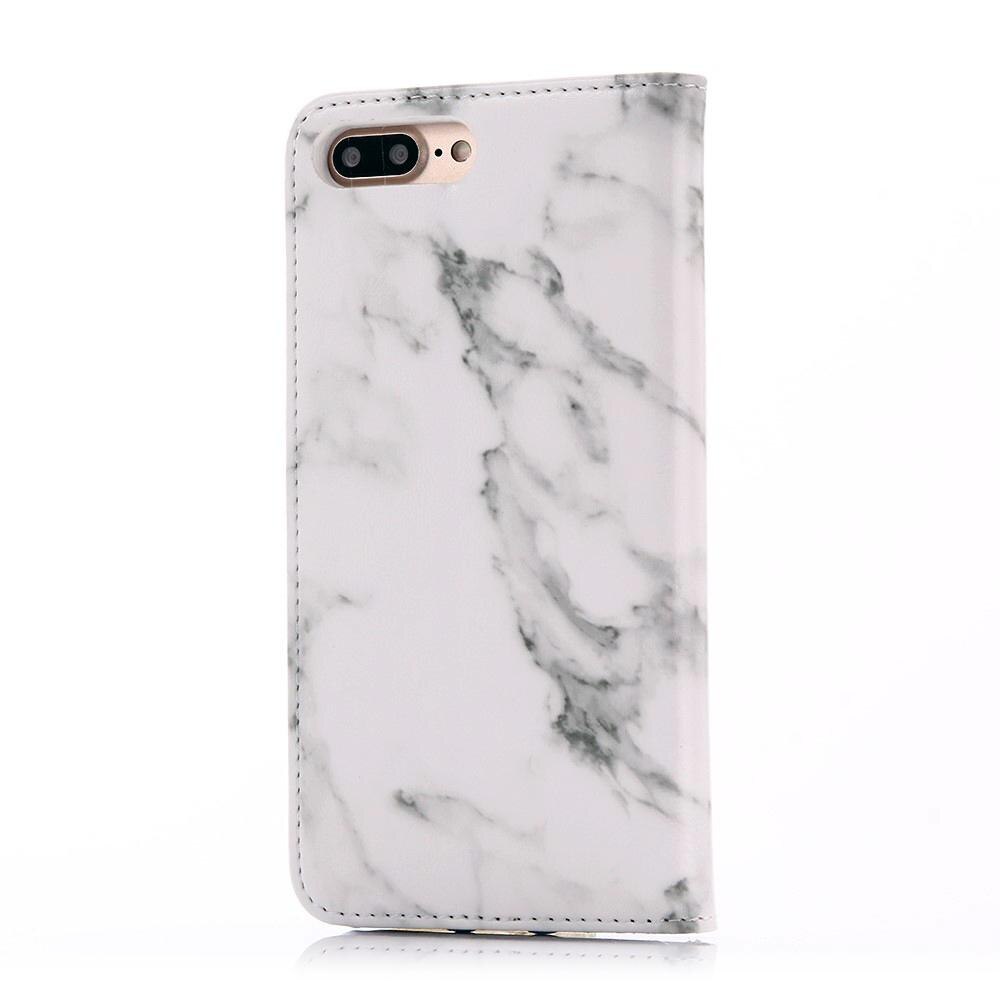 Cover portafoglio iPhone 7 Plus/8 Plus Marmo bianco