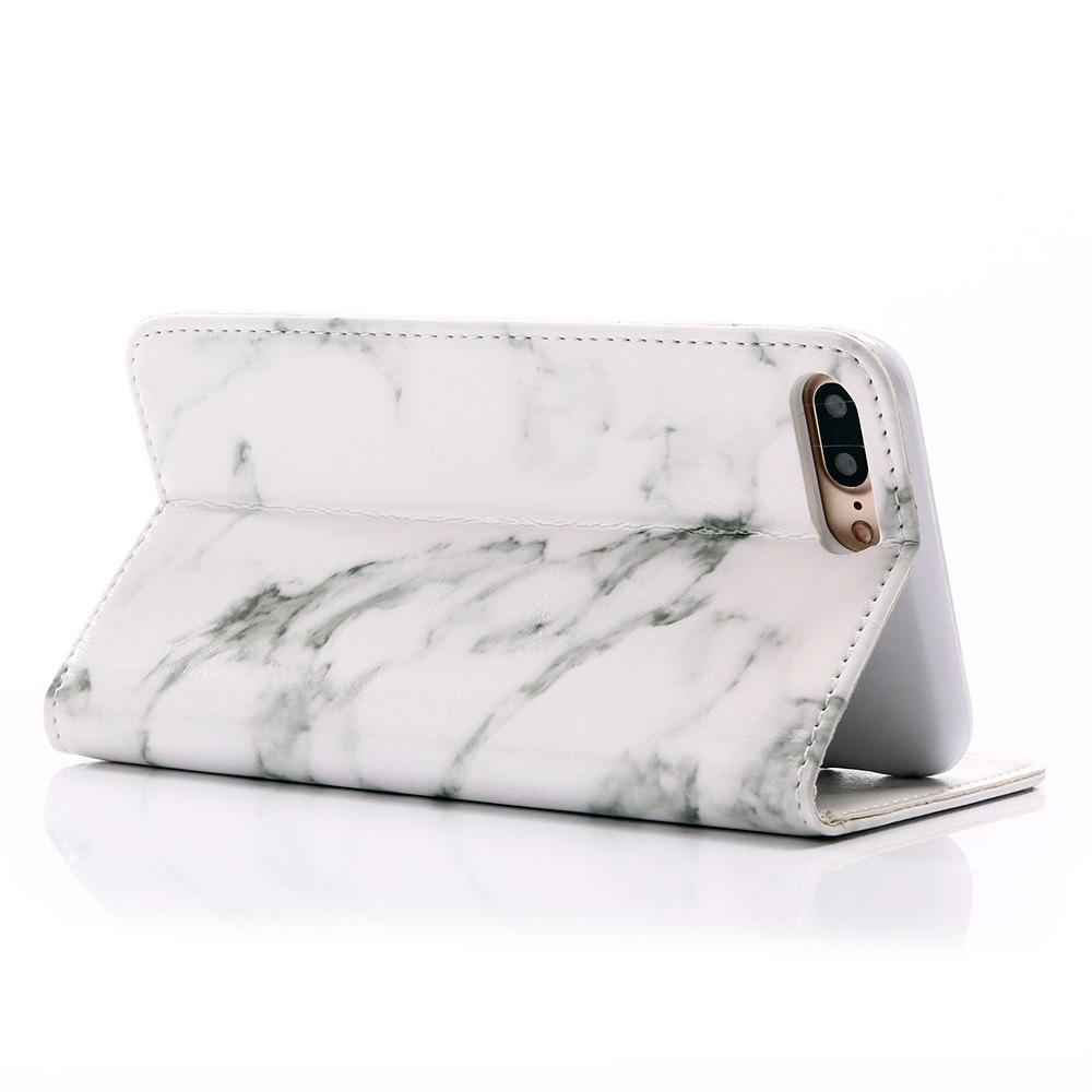 Cover portafoglio iPhone 7 Plus/8 Plus Marmo bianco