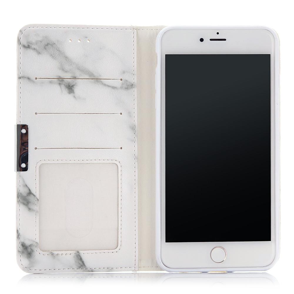 Cover portafoglio iPhone 7 Plus/8 Plus Marmo bianco