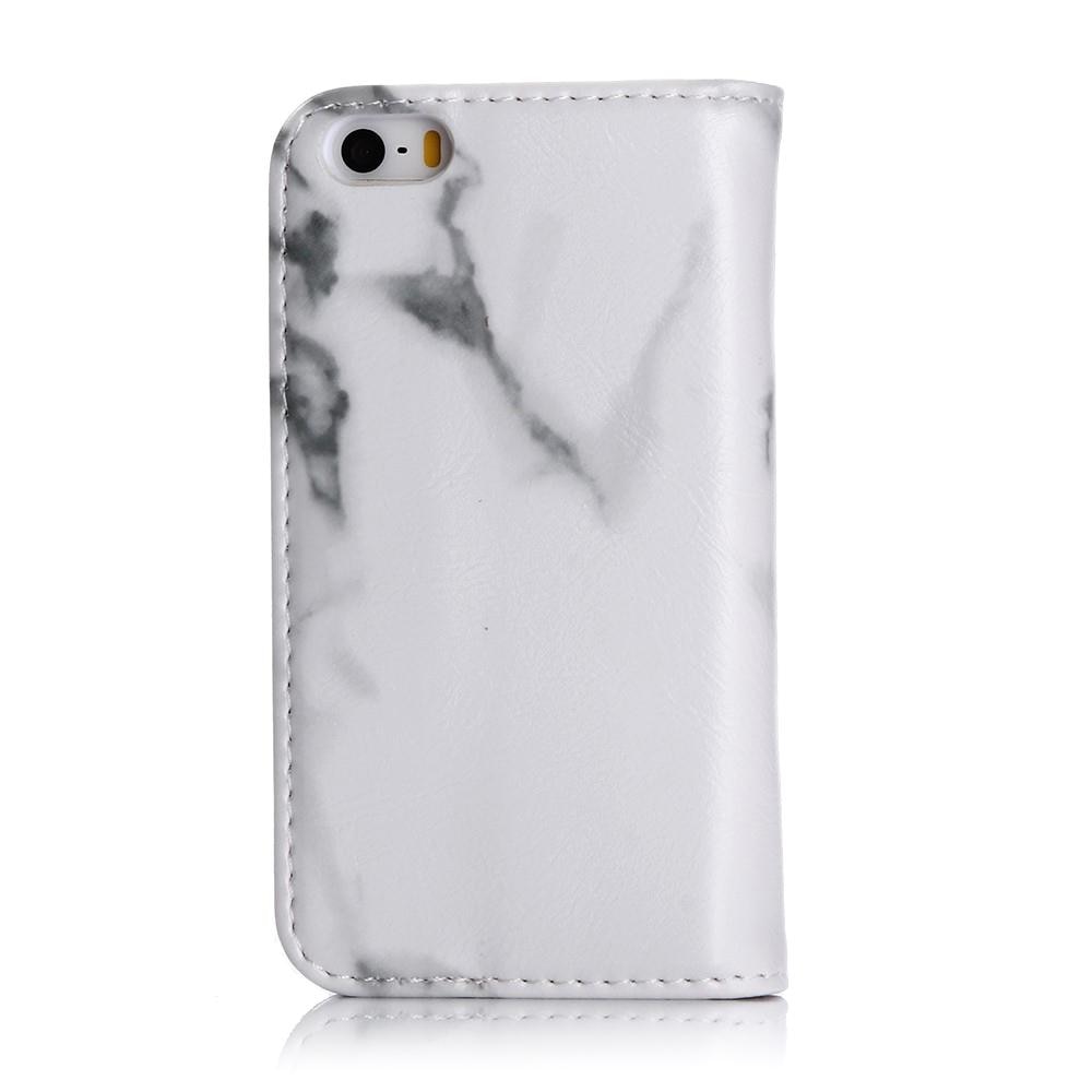 Cover portafoglio iPhone 5/5S/SE Marmo bianco