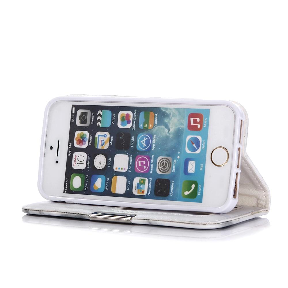 Cover portafoglio iPhone 5/5S/SE Marmo bianco