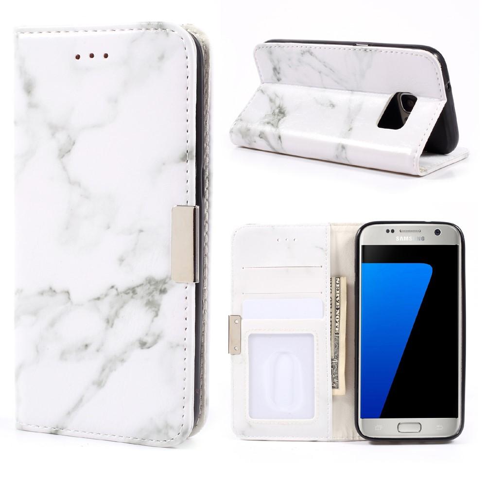 Cover portafoglio Samsung Galaxy S7 Marmo bianco