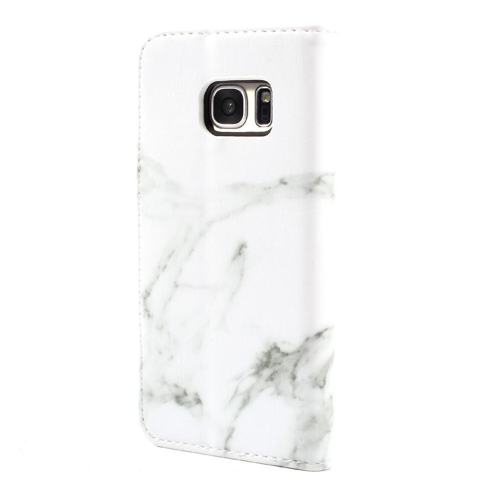 Cover portafoglio Samsung Galaxy S7 Marmo bianco