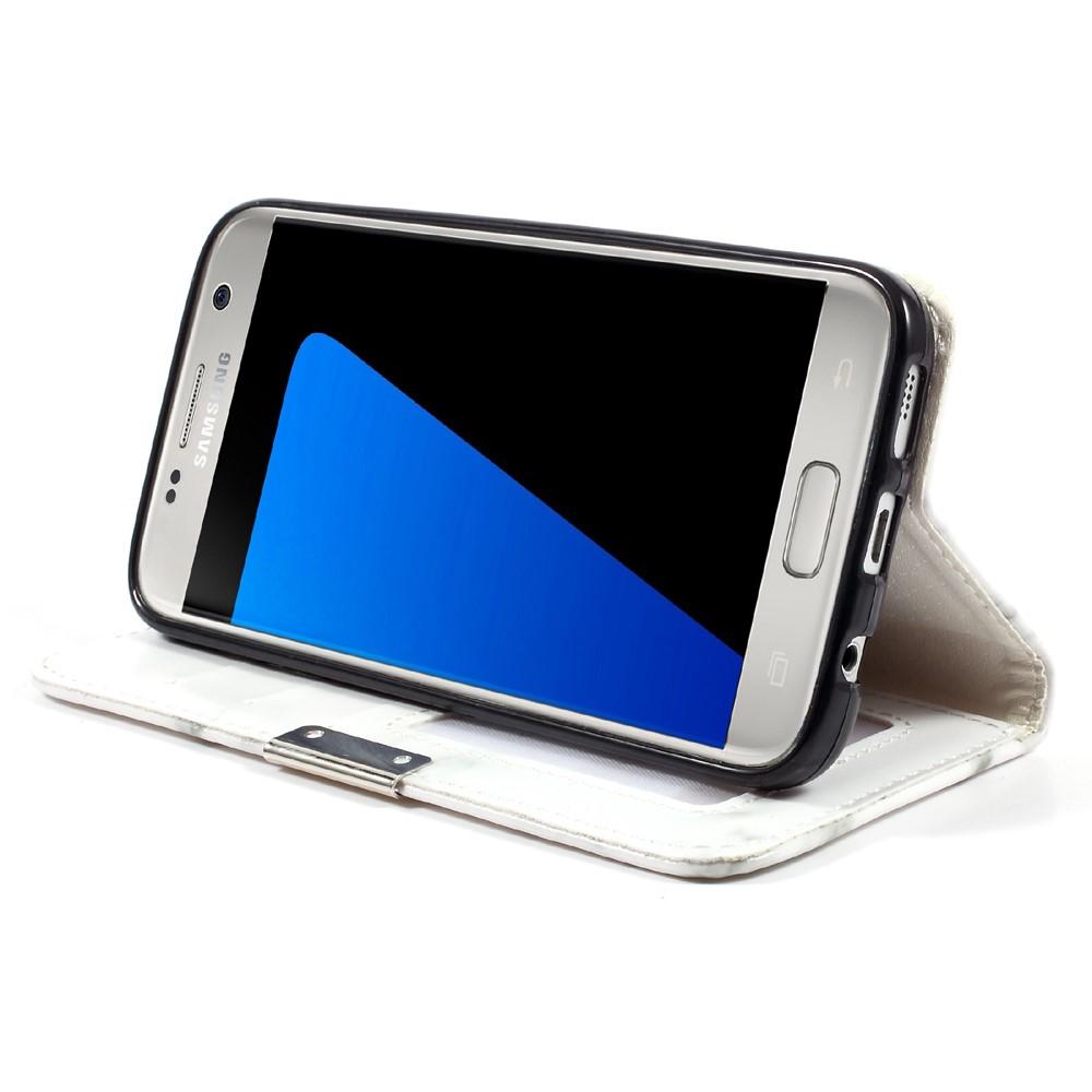Cover portafoglio Samsung Galaxy S7 Marmo bianco